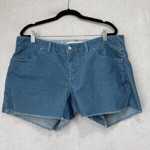 Carve Designs Shorts Womens 12 Blue Corduroy Raw Hem Casual Summer Stretch